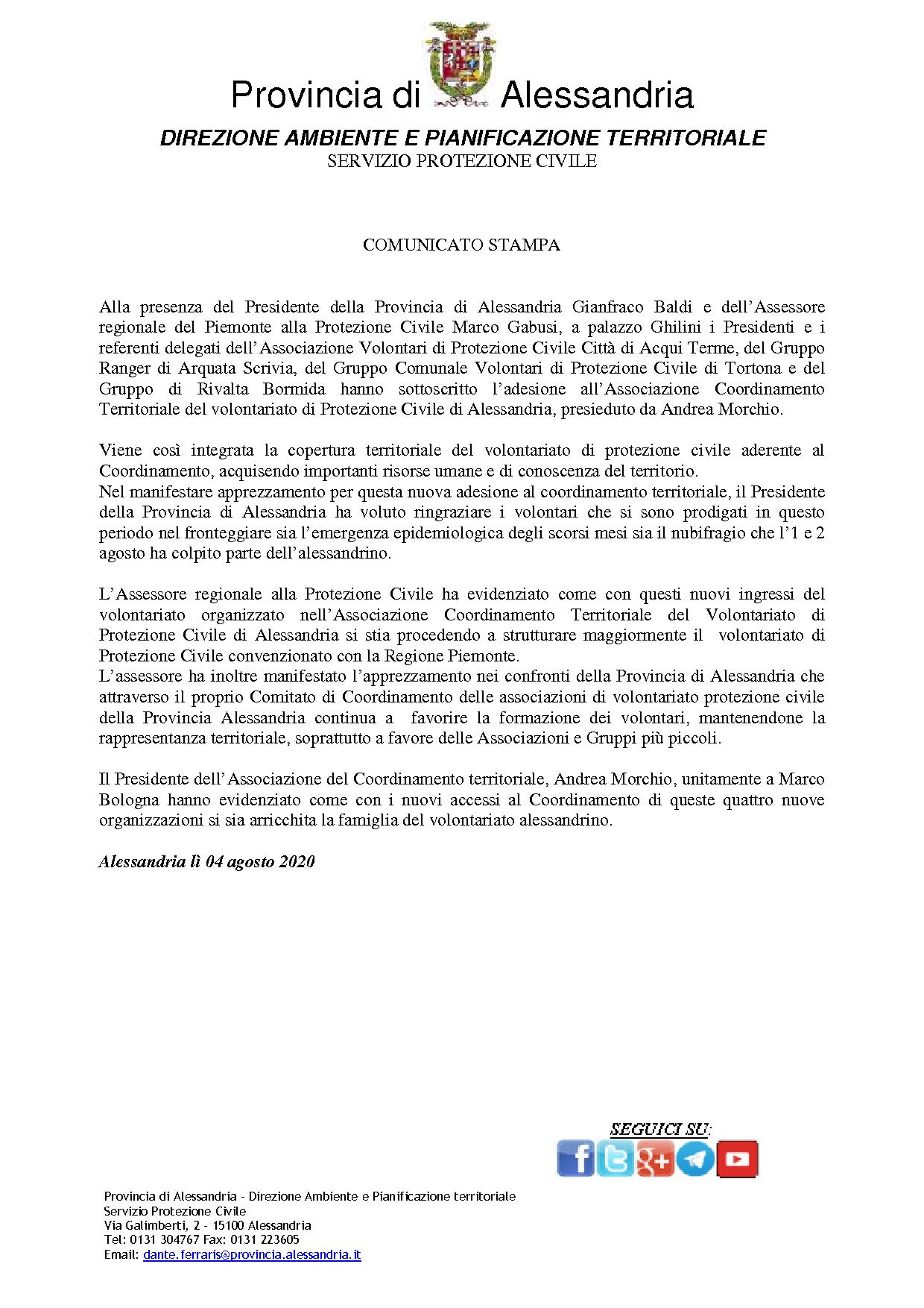 COMUNICATO STAMPA 04.08.2020