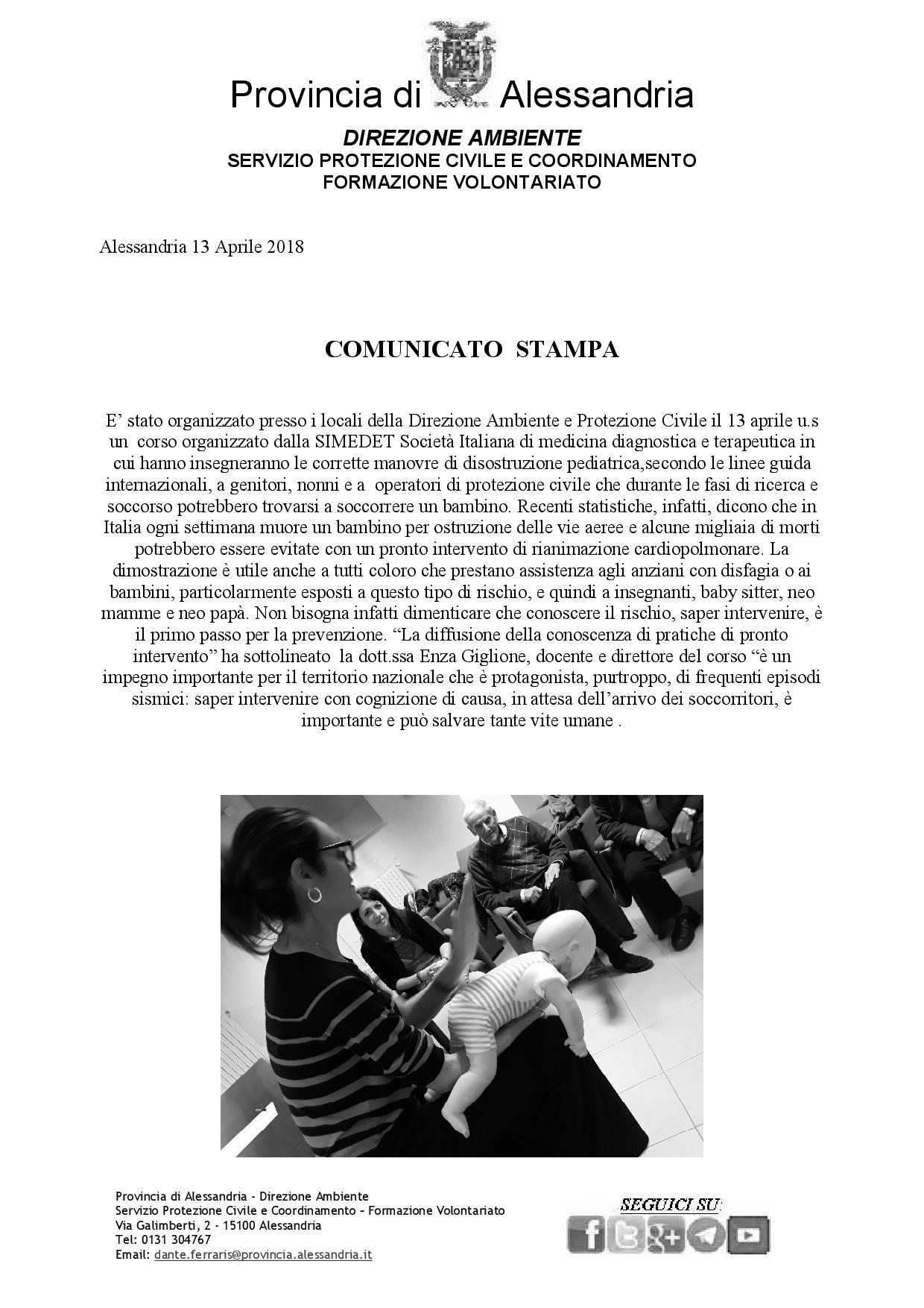 Comunicato stampa Disostruzione vie aeree 21